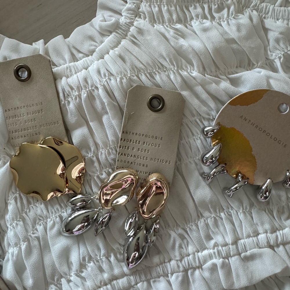 Anthropologie Metallic Gold Hair Clips